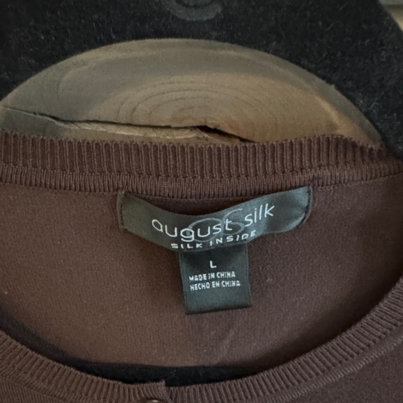 August Silk Brown Cardigan Sweater - Picture 3 of 3